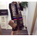 Stripe Jacquard Print Fleece Scarf